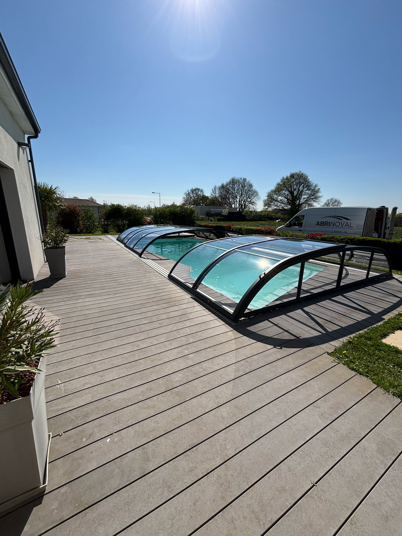 Abri de piscine bas thermo Abri de piscine bas thermo