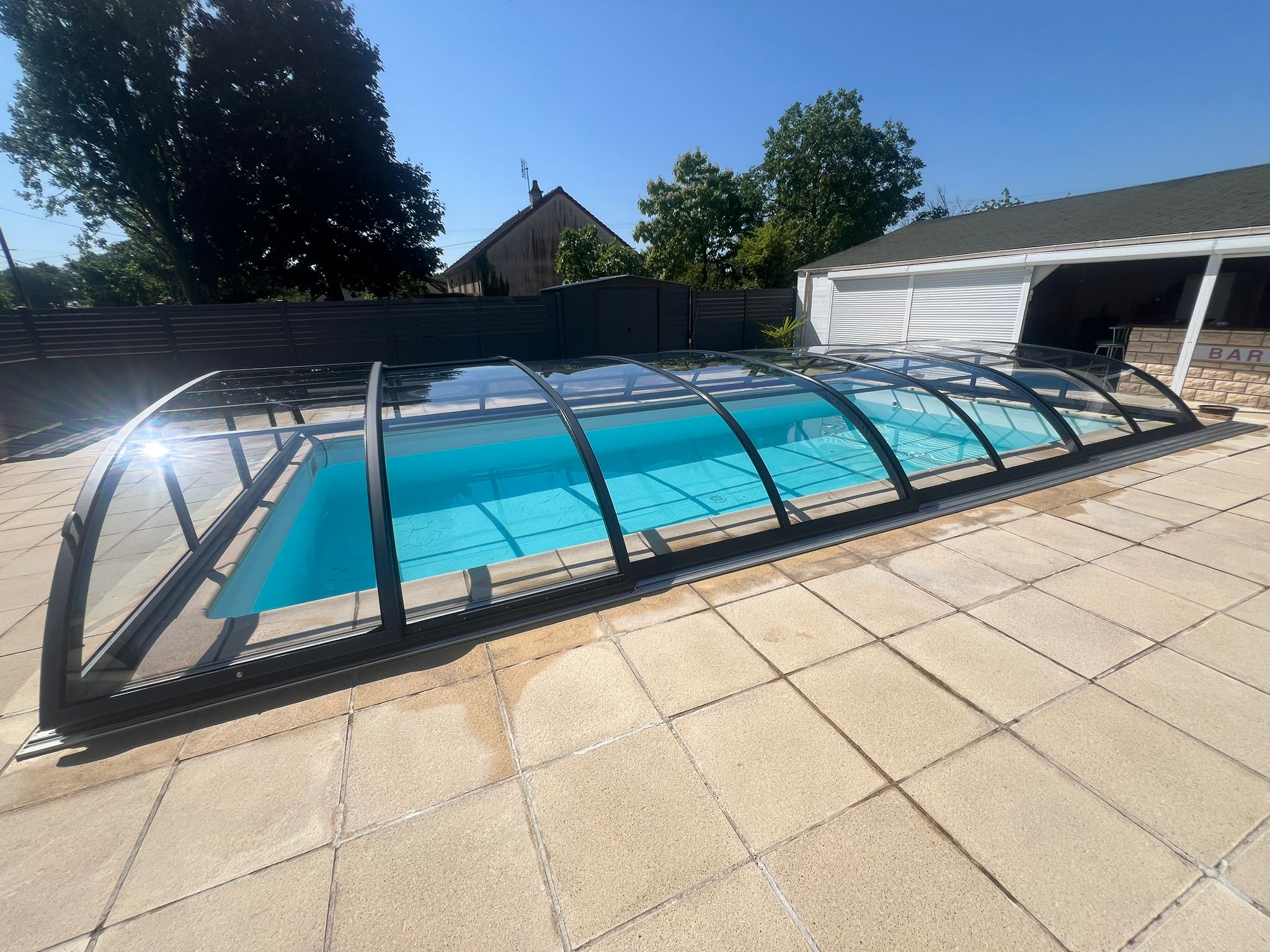 Abri de piscine bas thermo Abri de piscine bas thermo