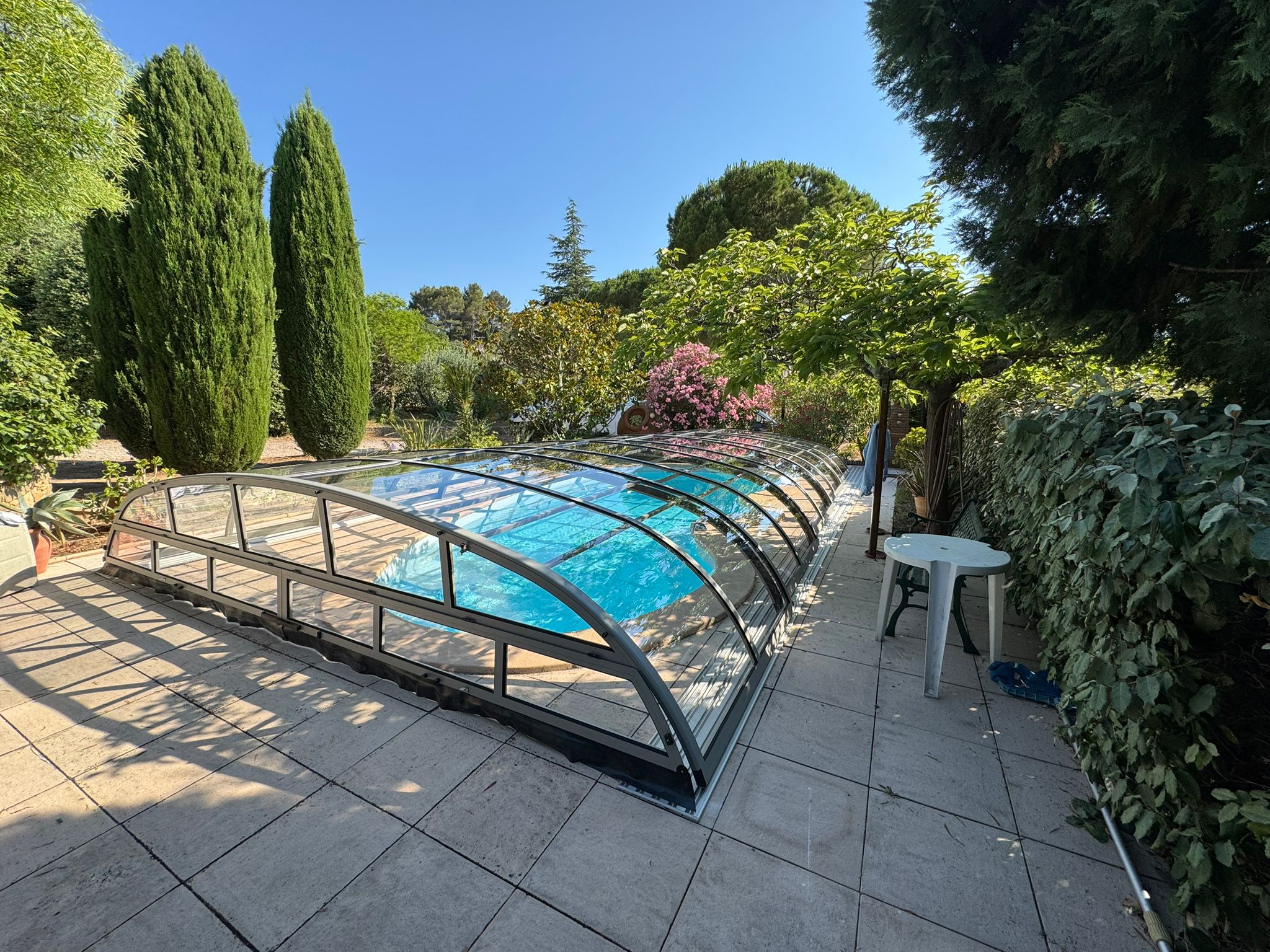 Abri de piscine bas thermo Abri de piscine bas thermo