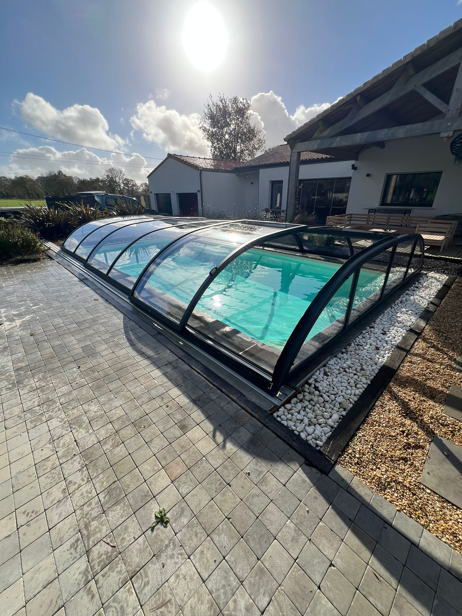 Abri de piscine bas thermo Abri de piscine bas thermo